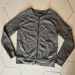 T Alexander Wang zip sweatshirt jacket bomber style collarless